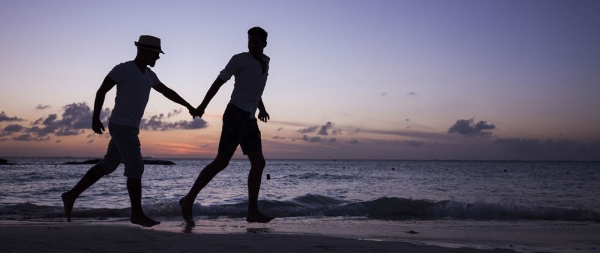 Gay couple at sea